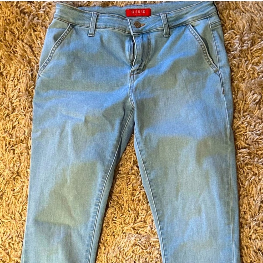 Guess Light Wash Denim Joggers